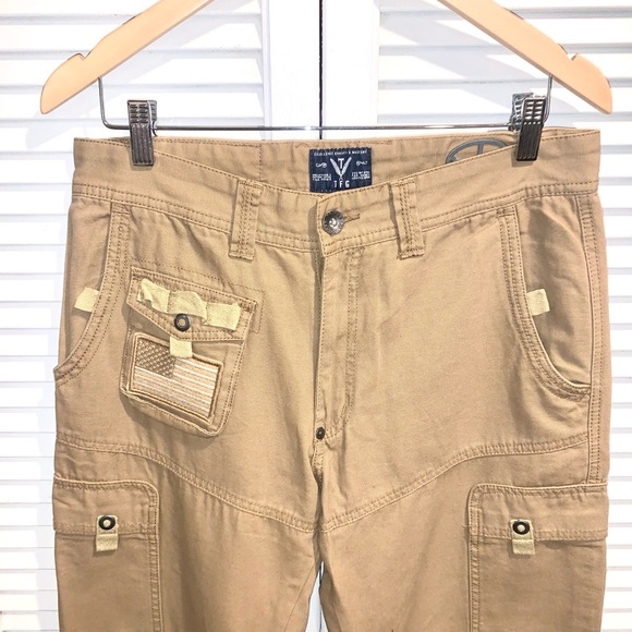 Triple Fat Goose tan Men’s Cargo Utility Pants size 32X32 - Picture 3 of 13